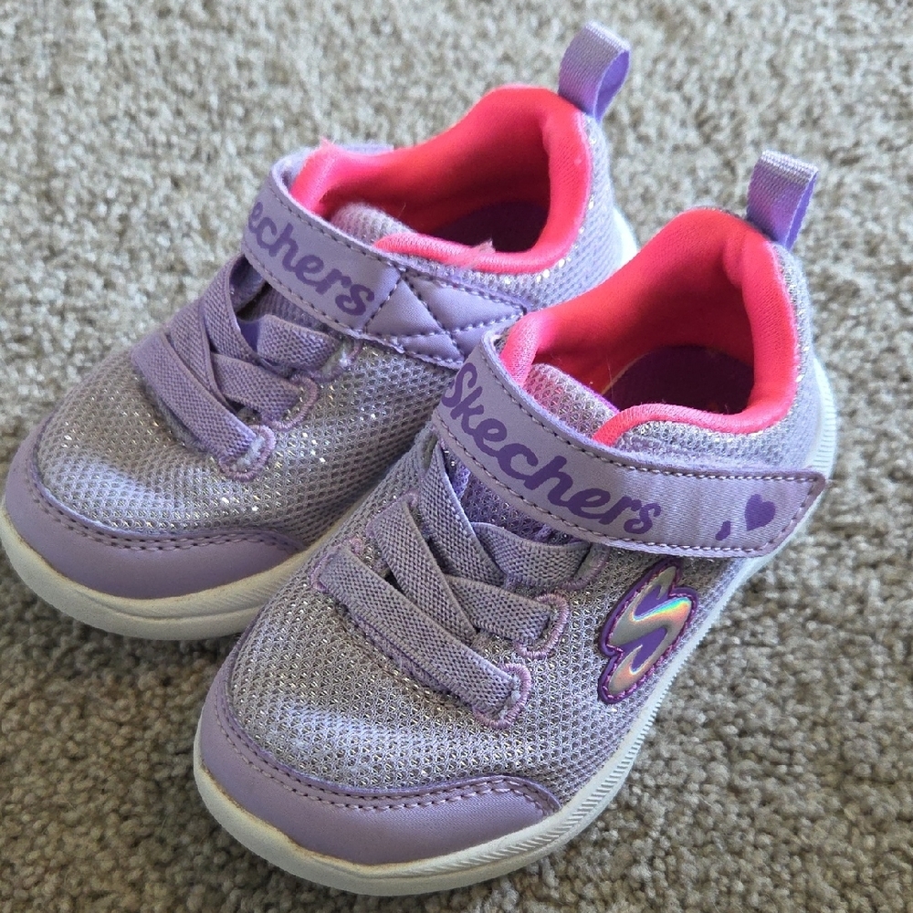 Skechers Purple and Pink Sneakers with Velcro Strap